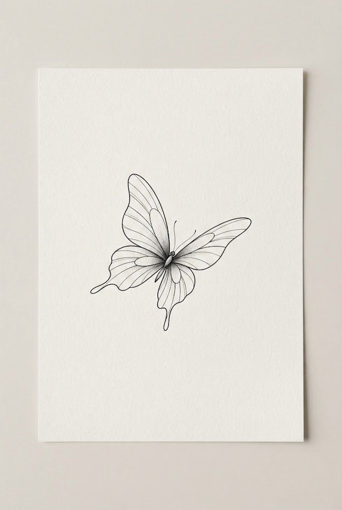 Minimal Butterfly Tattoo Design on the Outer Wrist — minimal butterfly tattoo design style outfit