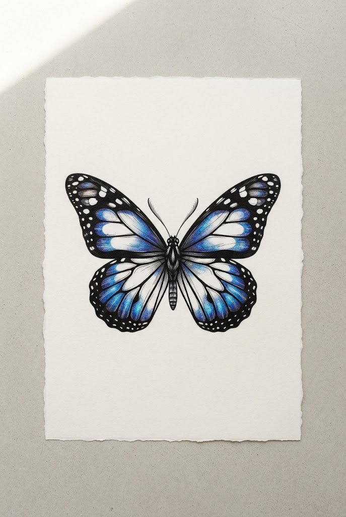 Blue Morpho Twist on Monarch — monarch butterfly tattoo stencil style outfit