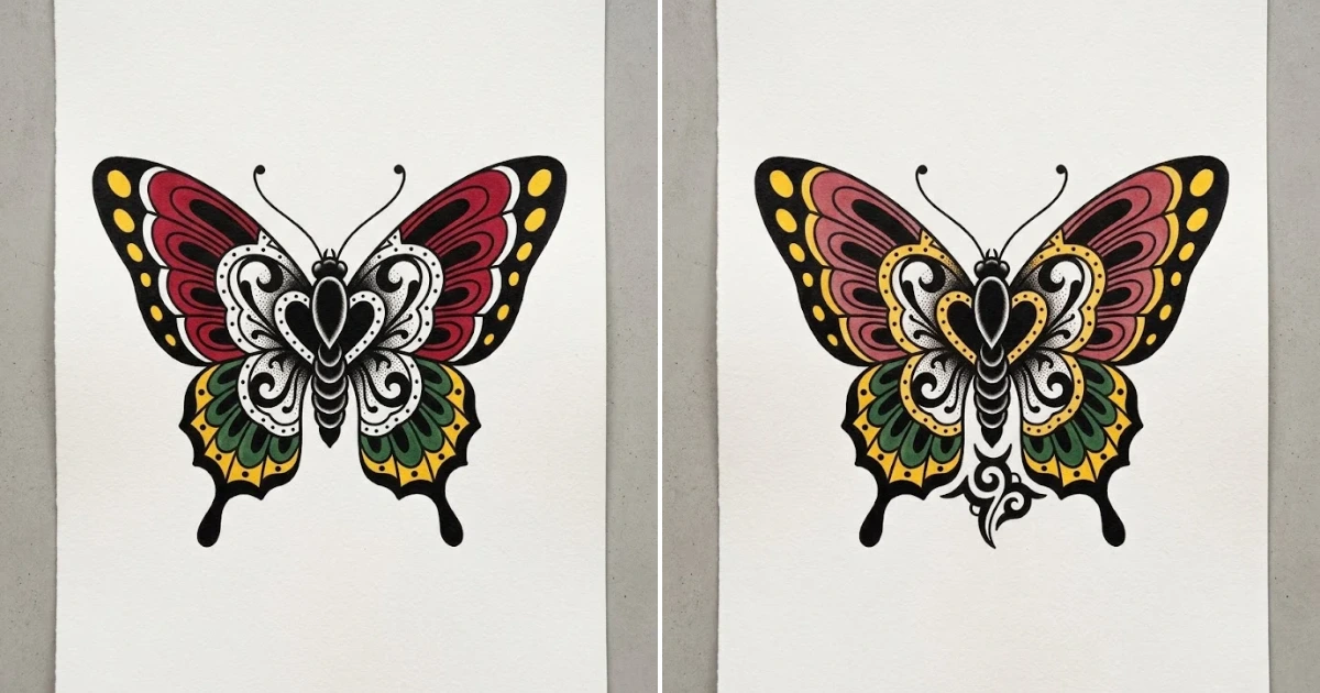Old school butterfly tattoo:12 Gorgeous Tattoo Ideas old school butterfly tattoo