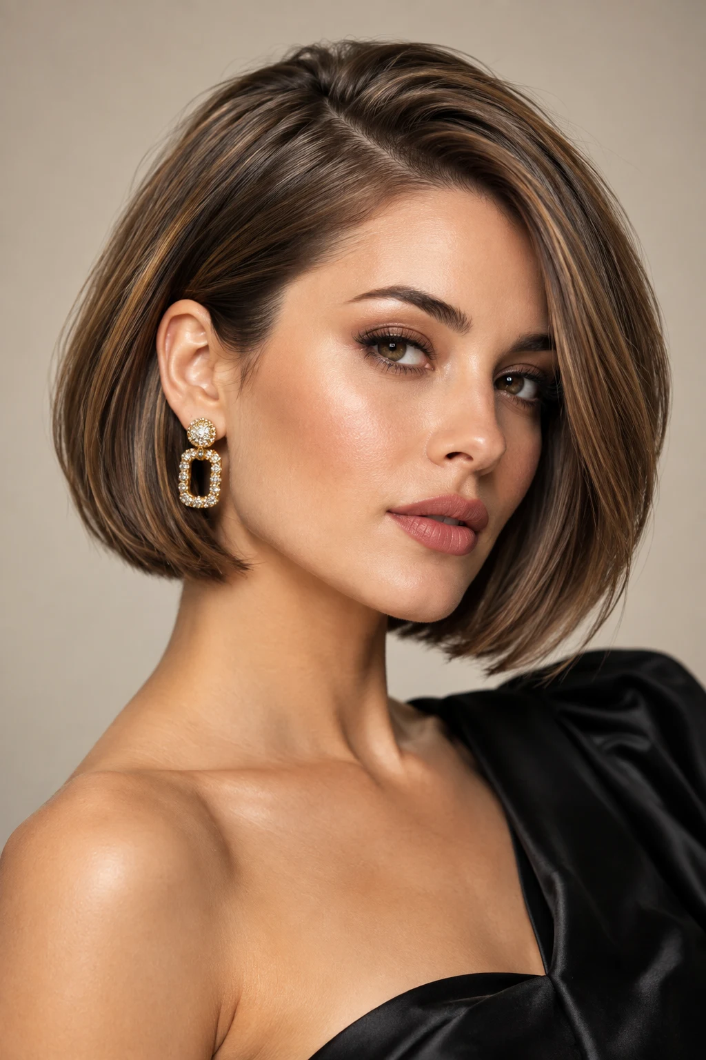 Sleek Side-Parted Bob — party hairstyles for short hair style outfit