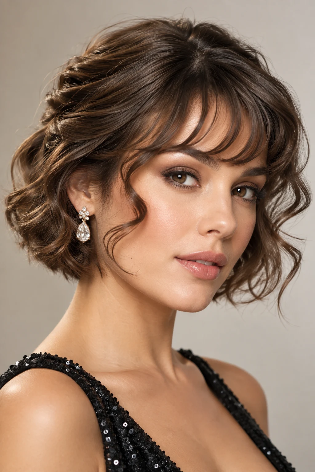 Soft Curled Bangs — party hairstyles for short hair style outfit