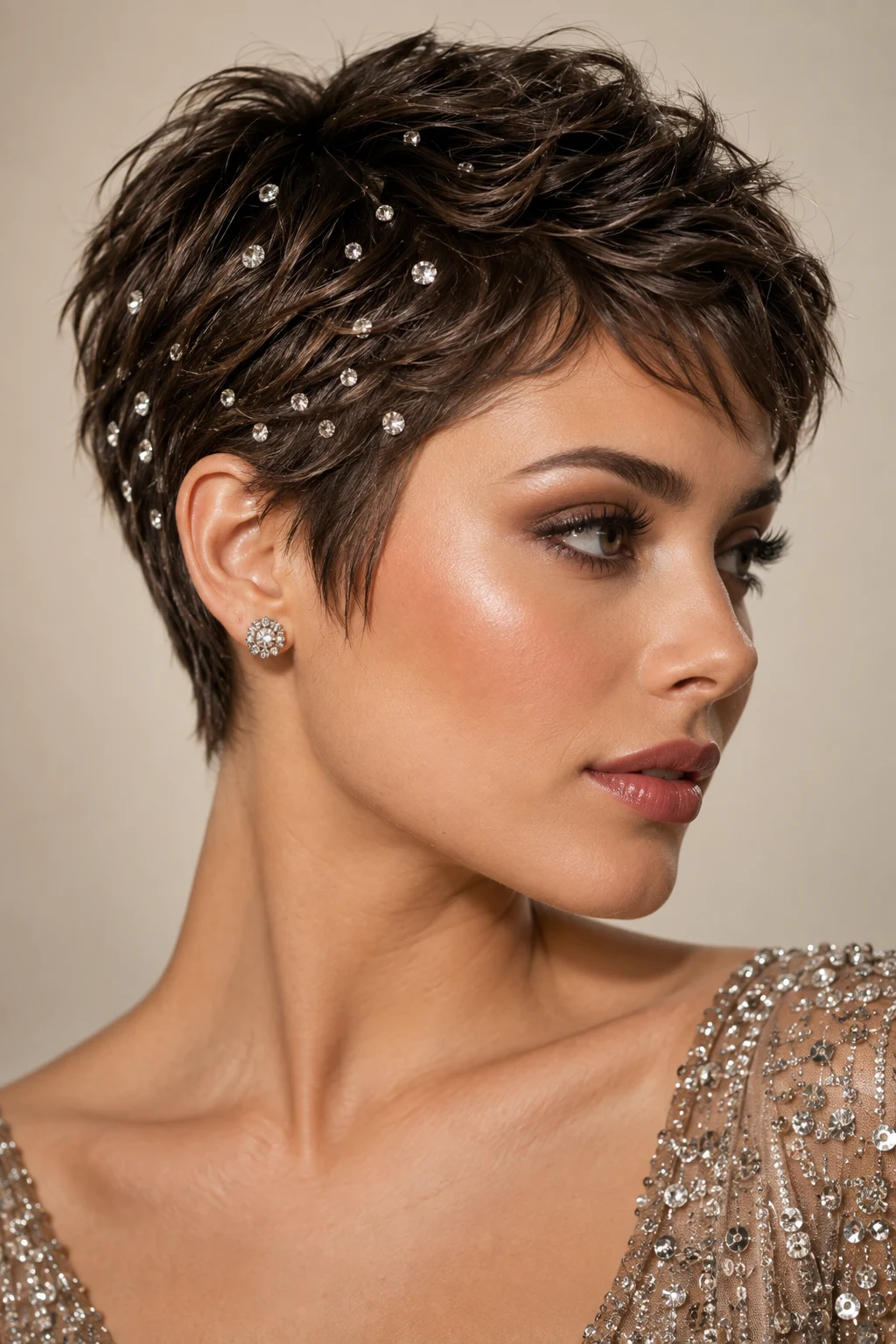 Rhinestone Pixie — party hairstyles for short hair style outfit