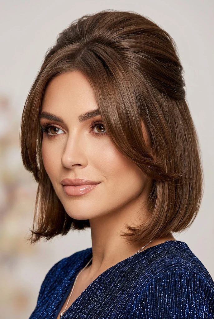 Chunky Y2K Front-Tendril Blowout — party hairstyles for short hair worn down style outfit