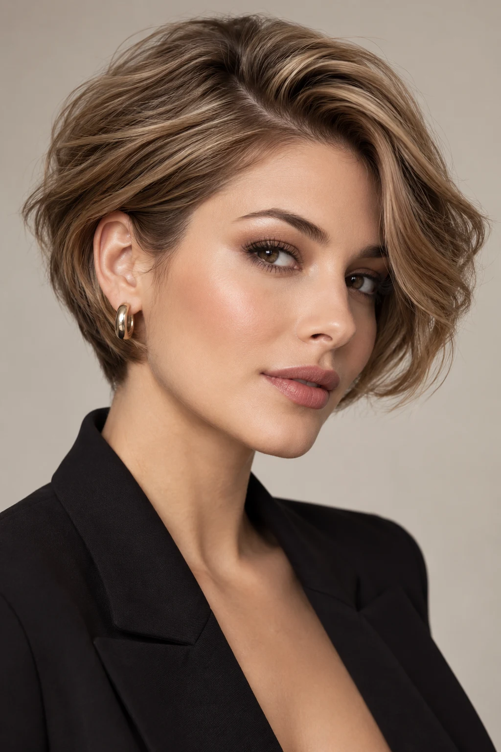Soft Side Part With Volume — peinados cabello corto elegantes style outfit