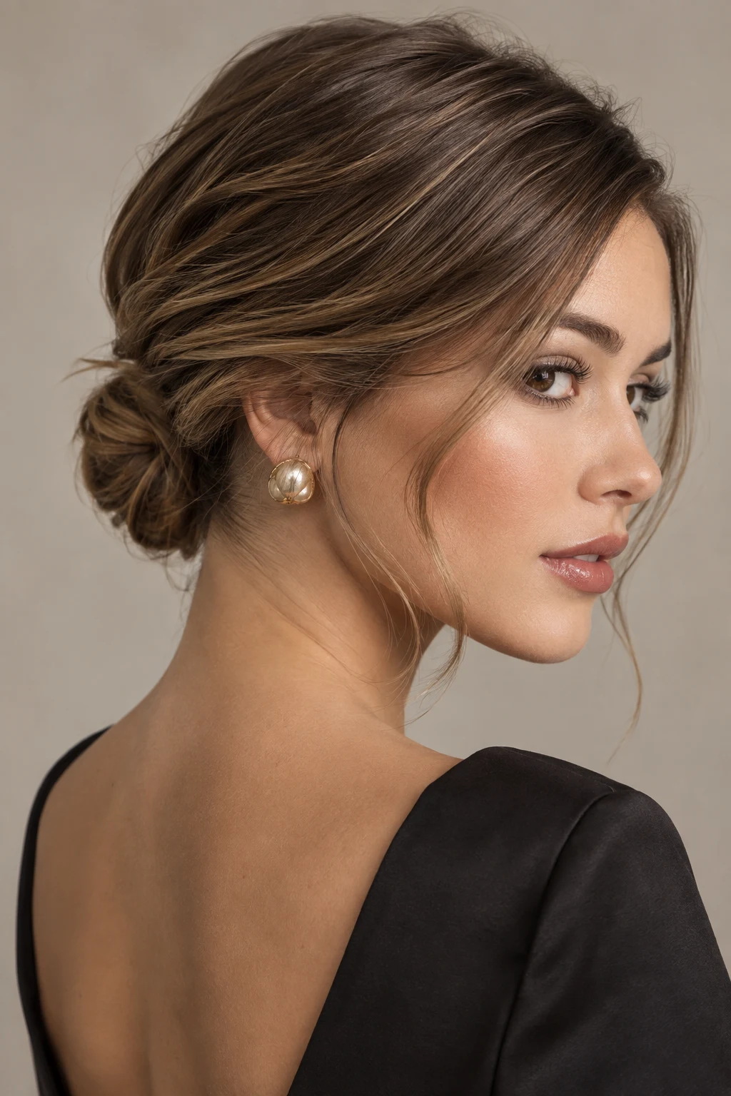 Low Mini Chignon — peinados cabello corto elegantes style outfit