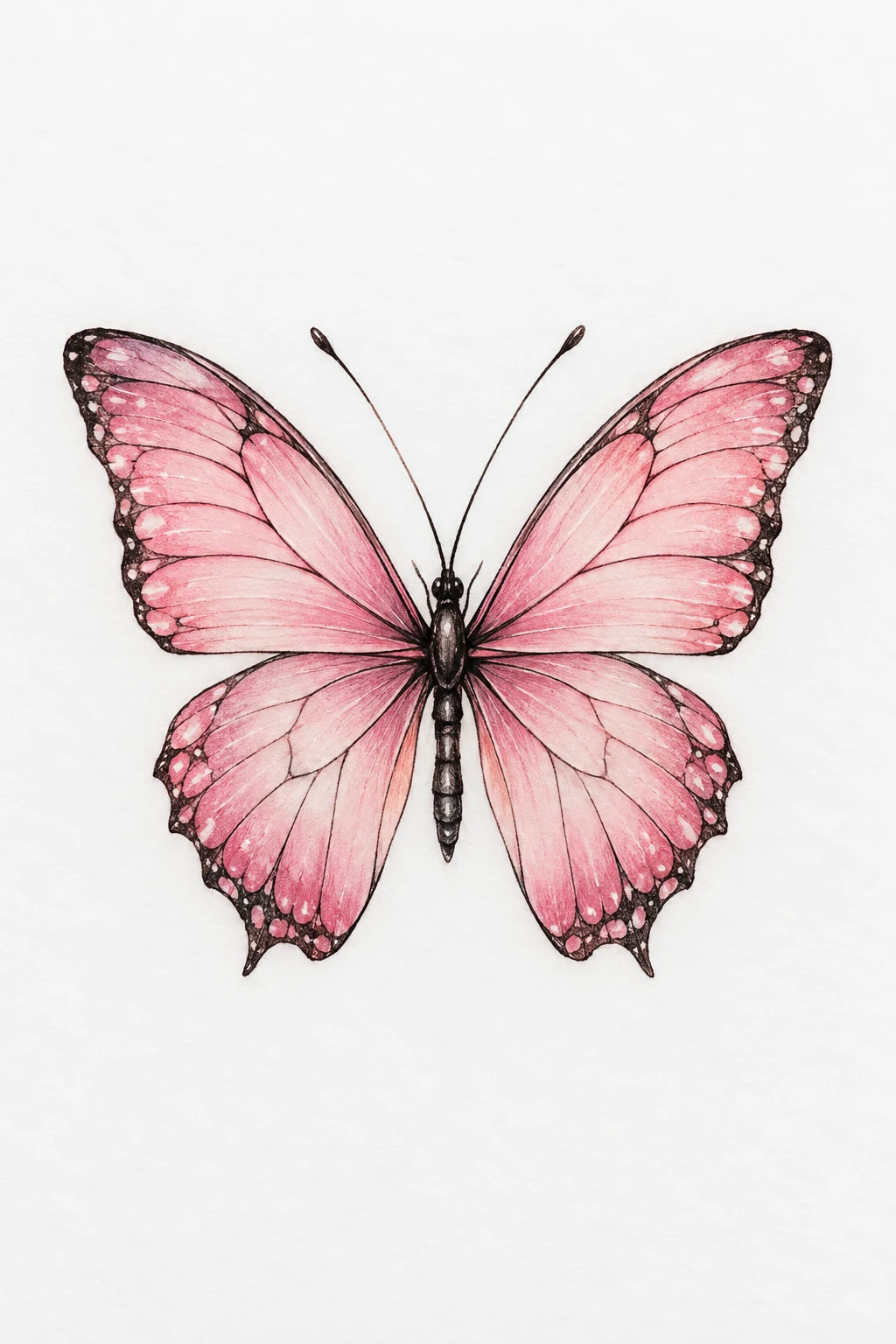Blush Fine-Line Butterfly — pink butterfly tattoo style outfit
