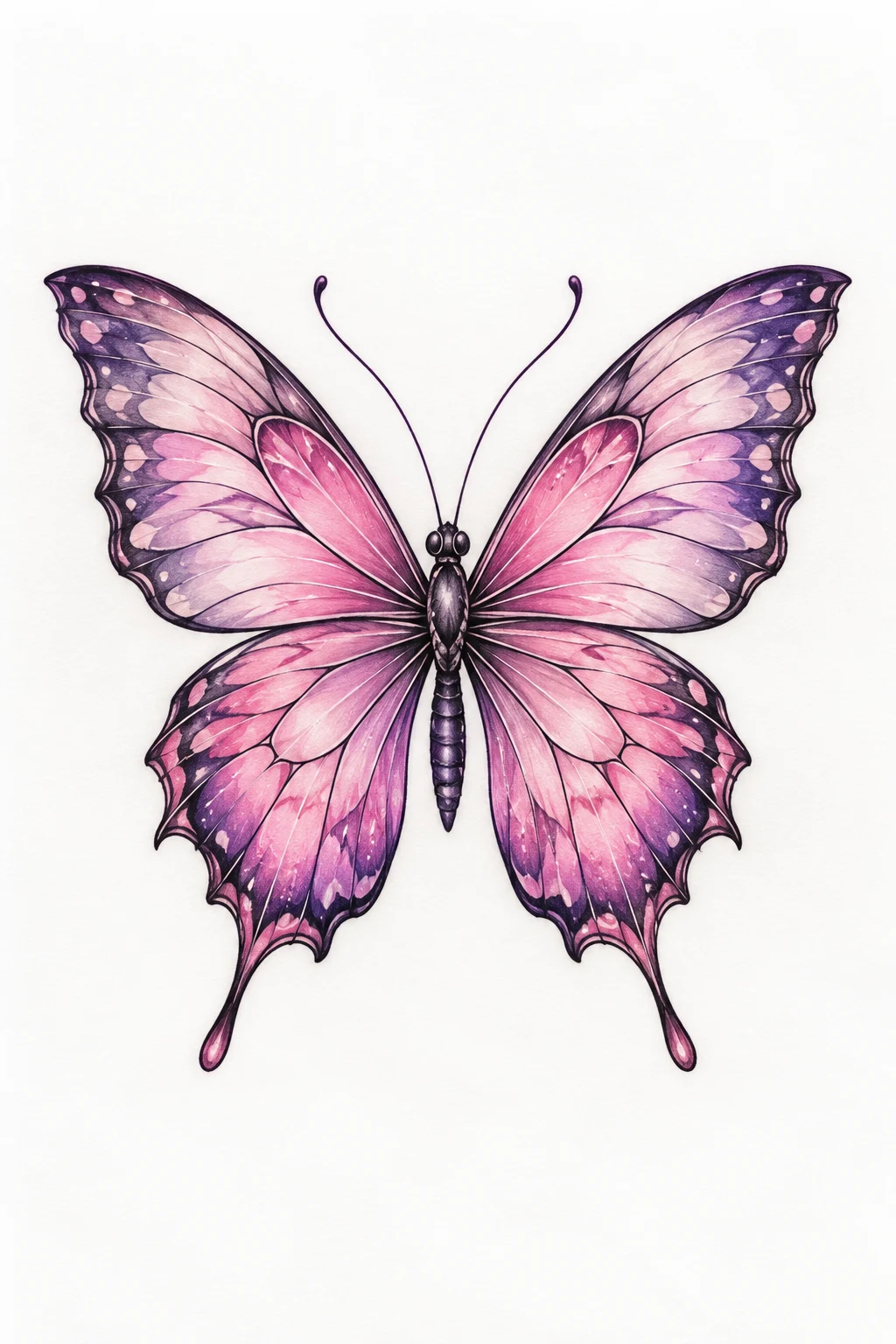Pink and Purple Dream Butterfly — pink butterfly tattoo style outfit