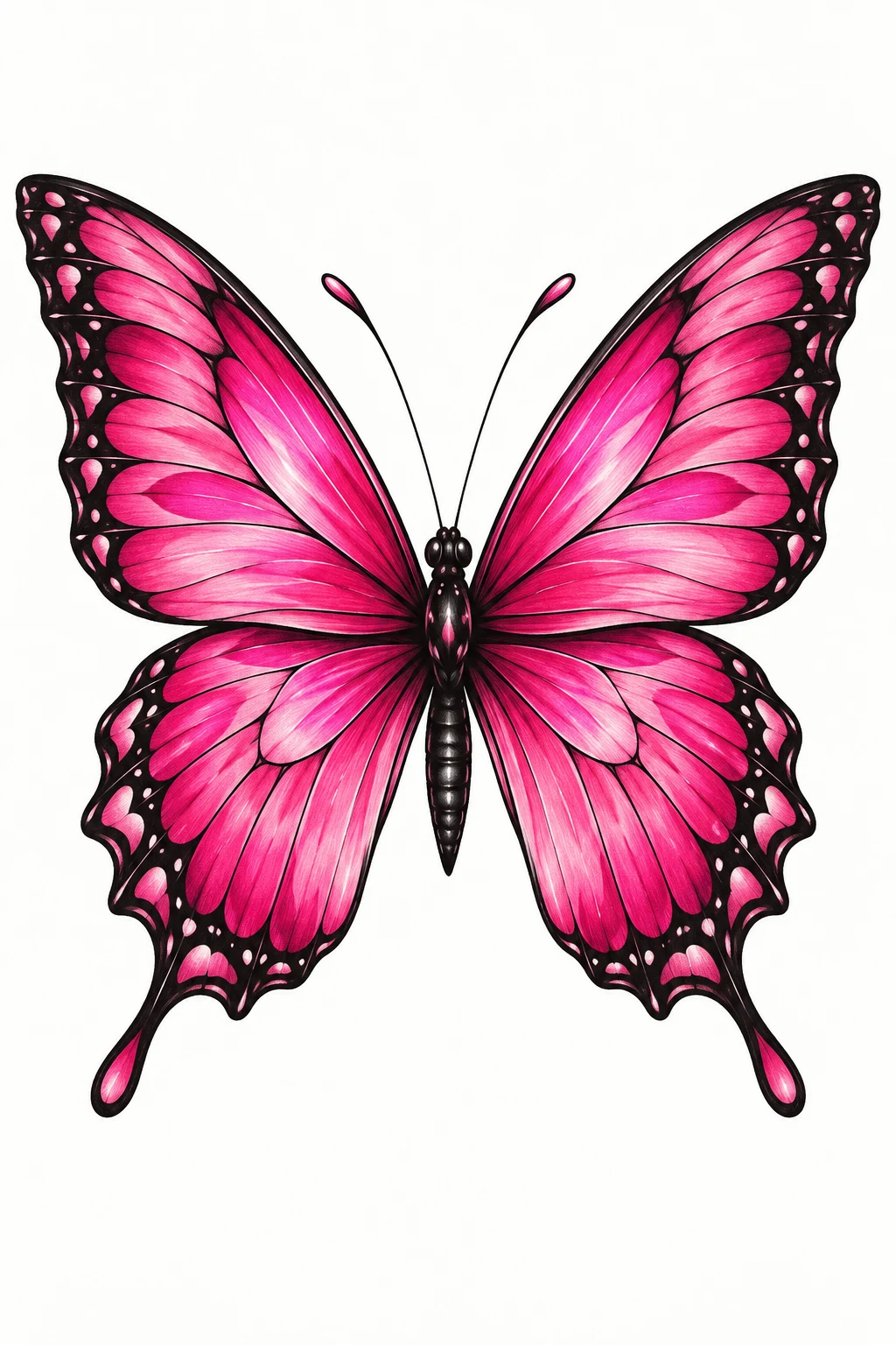 Bold Hot-Pink Butterfly — pink butterfly tattoo style outfit