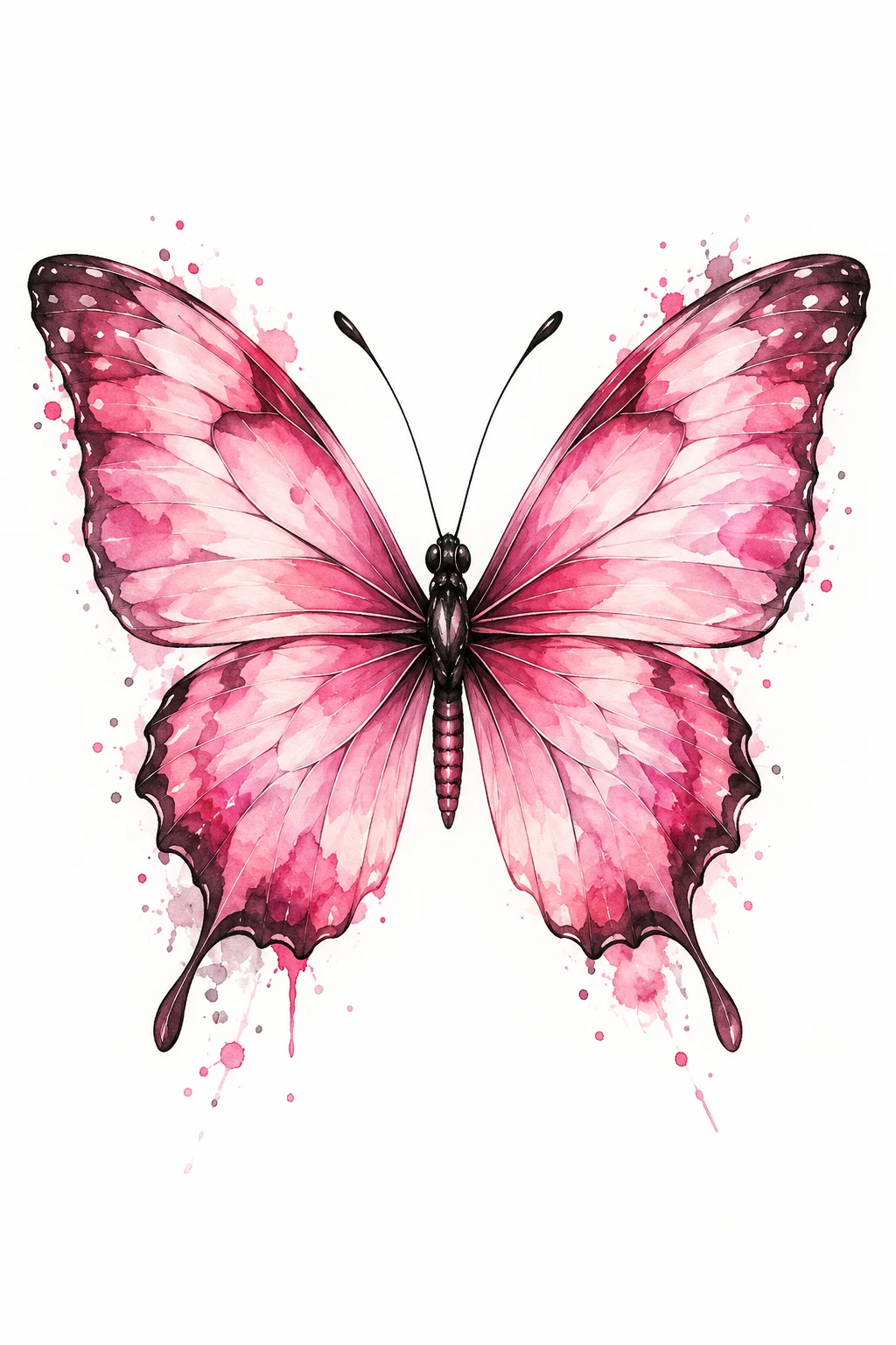 Watercolor Pink Butterfly — pink butterfly tattoo style outfit