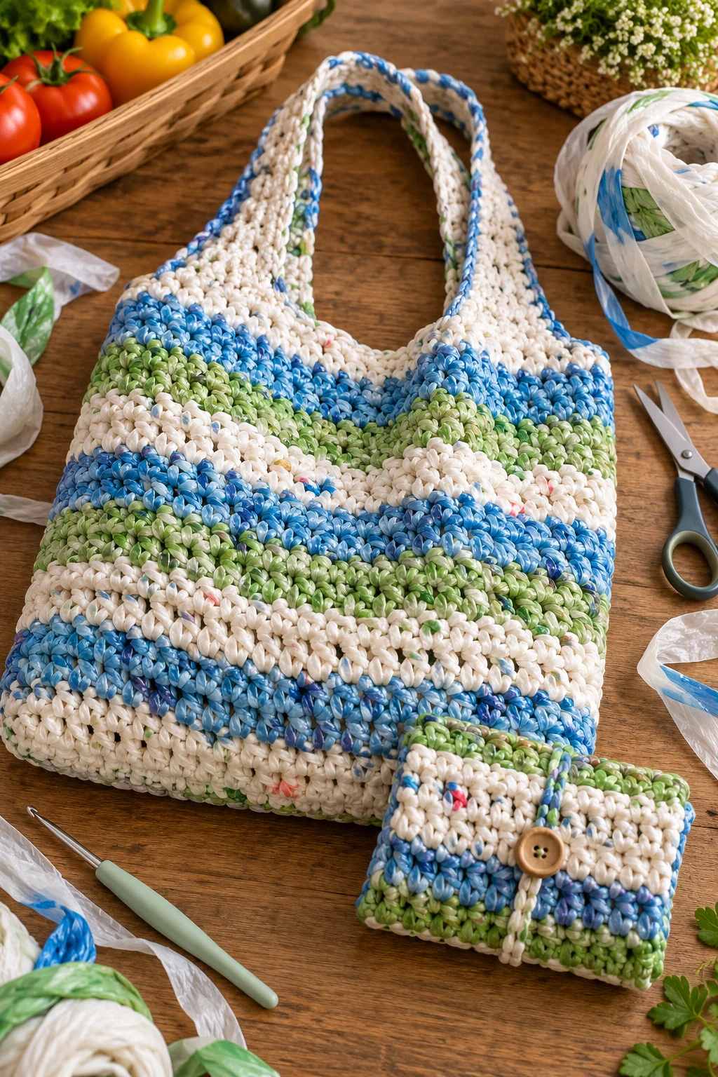 Foldable Shopping Bag — Plastic bag crochet style outfit