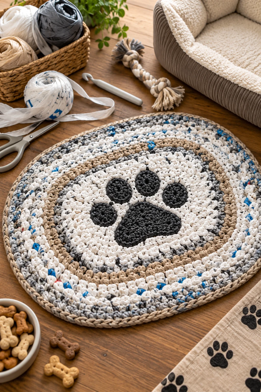 Plastic Bag Crochet Pet Mat — Plastic bag crochet style outfit