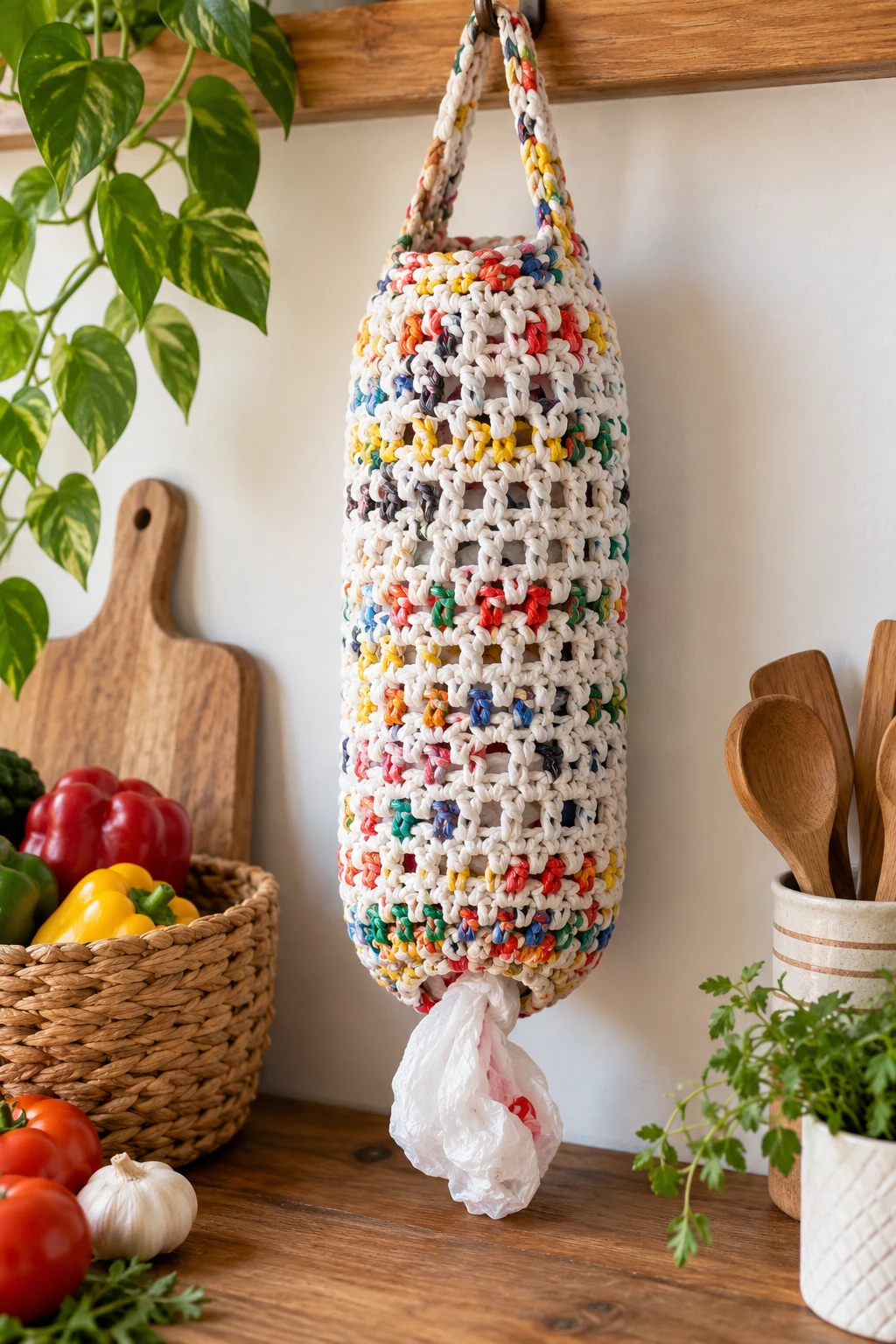 Produce Bag Organizer — Plastic bag crochet style outfit