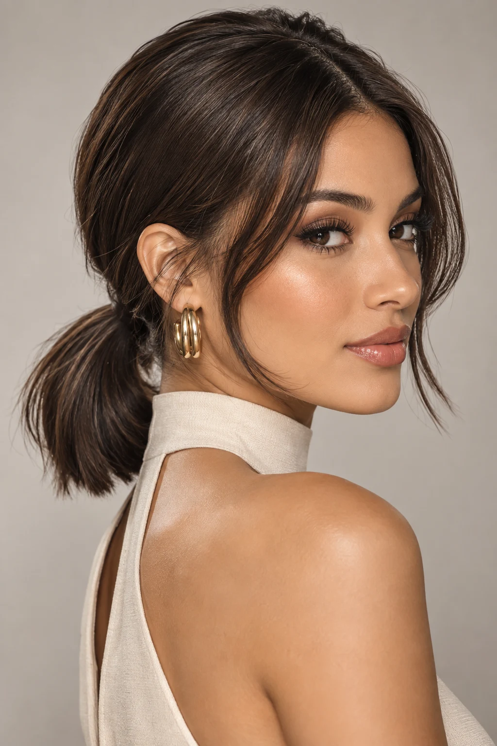 Low Ponytail Hairstyles Short Hair Can Actually Pull Off — ponytail hairstyles short hair style outfit