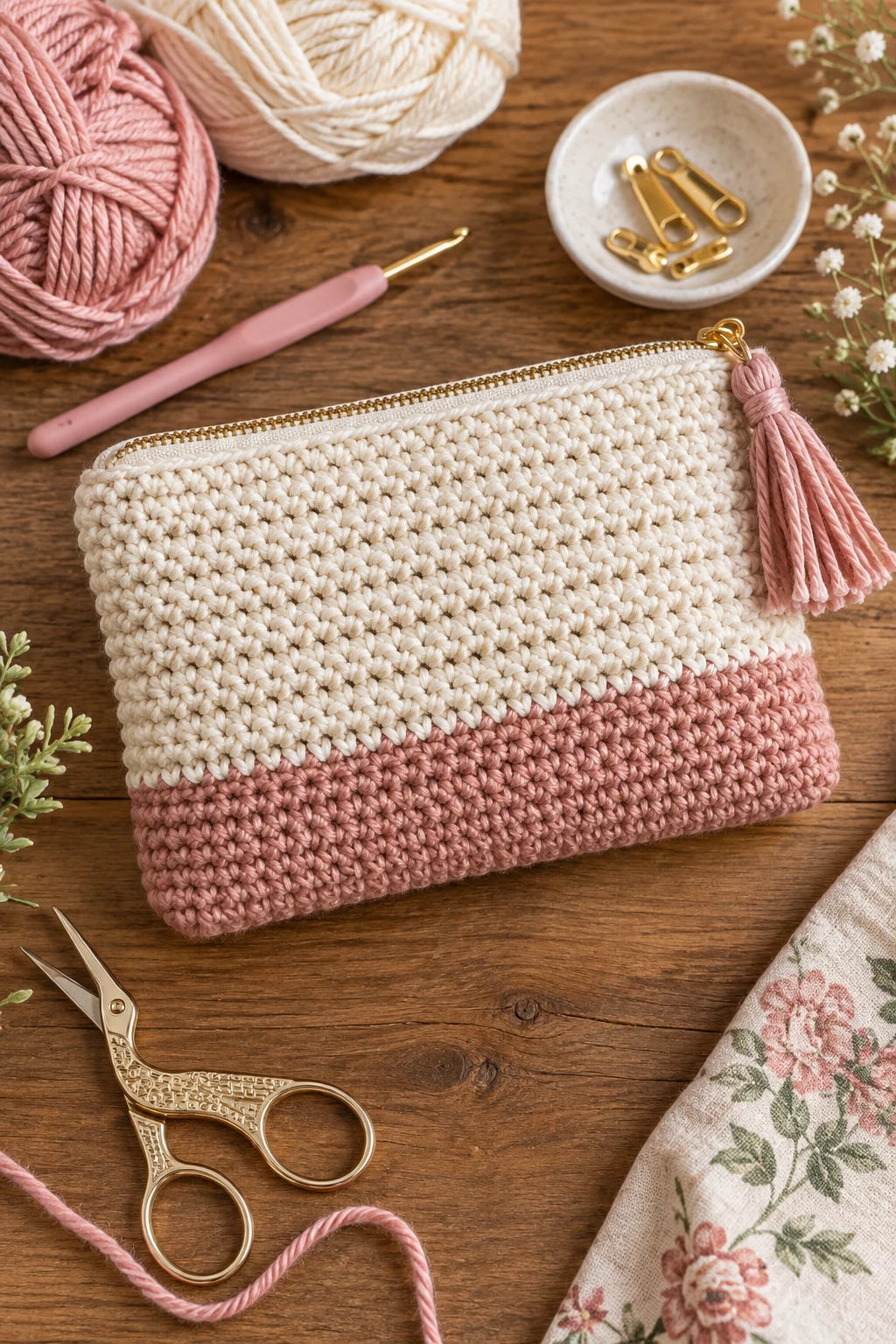 Classic Cotton Zip Pouch — pouch bag crochet style outfit