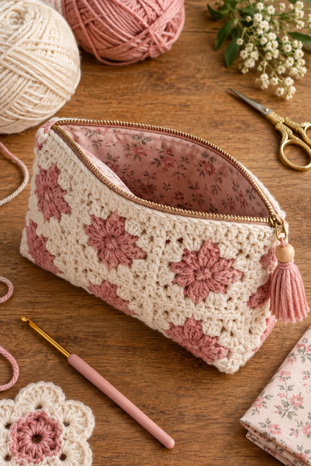 Crochet Pouch With Inner Lining — pouch bag crochet style outfit