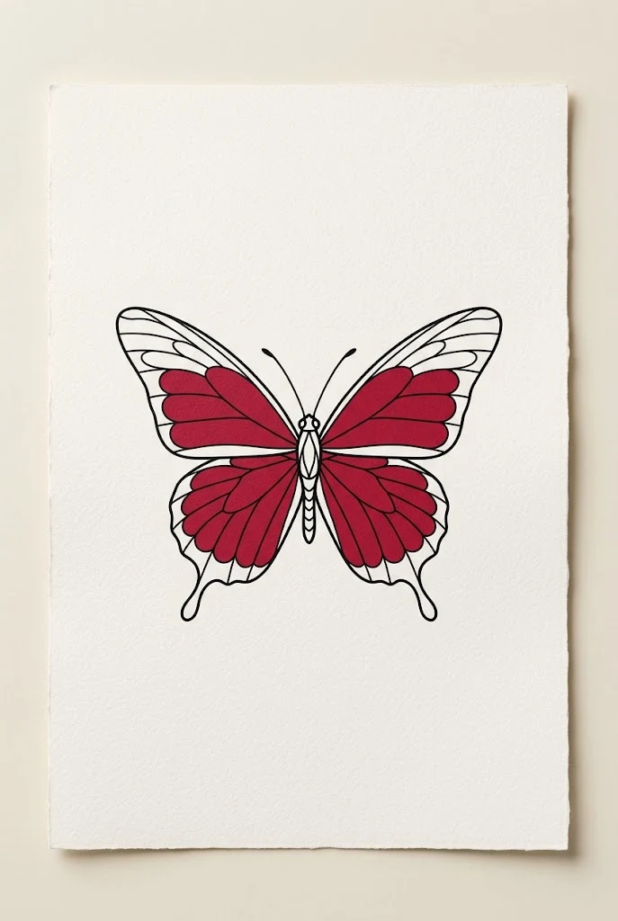 Crimson Minimalist Red Butterfly Tattoo Design — red butterfly tattoo design style outfit