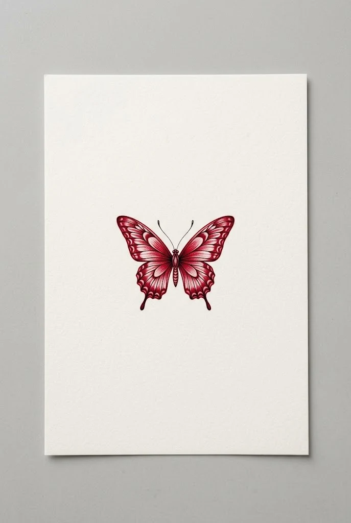 Micro Red Small Butterfly Tattoo — red butterfly tattoo design style outfit