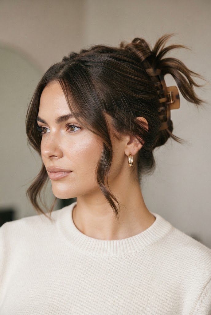 The Retro 90s Claw Clip Updo — School Hairstyles style outfit
