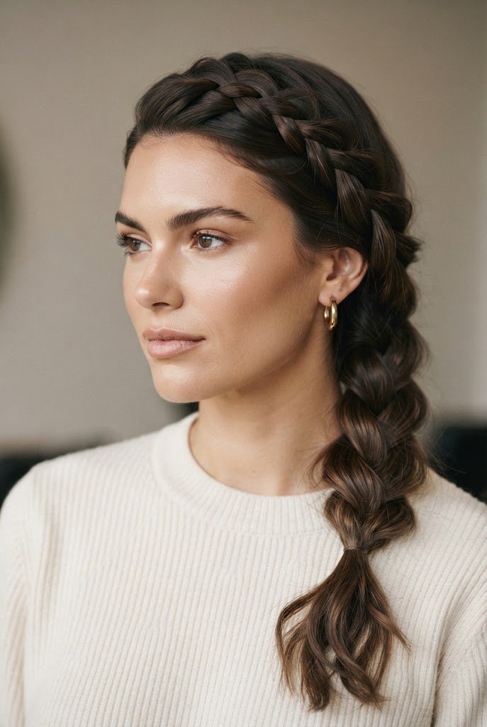 The Side-Swept Dutch Braid — School Hairstyles style outfit