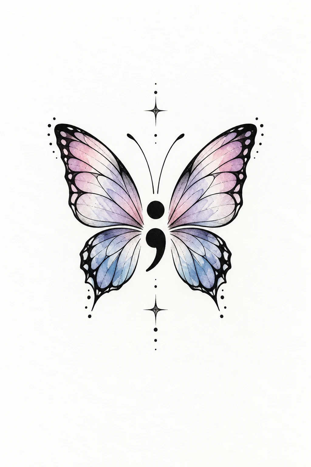 Semicolon Butterfly Tattoo Meaning in a Tiny Wrist Design — semi colon butterfly tattoo simple style outfit