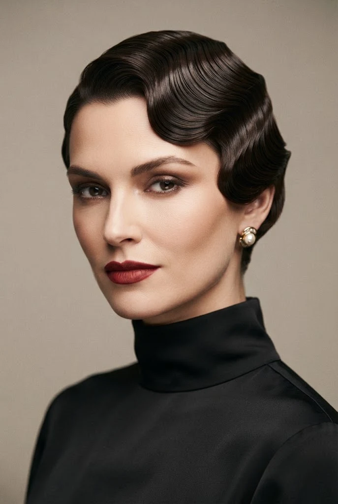Retro Finger Waves — short hair inspiration style outfit