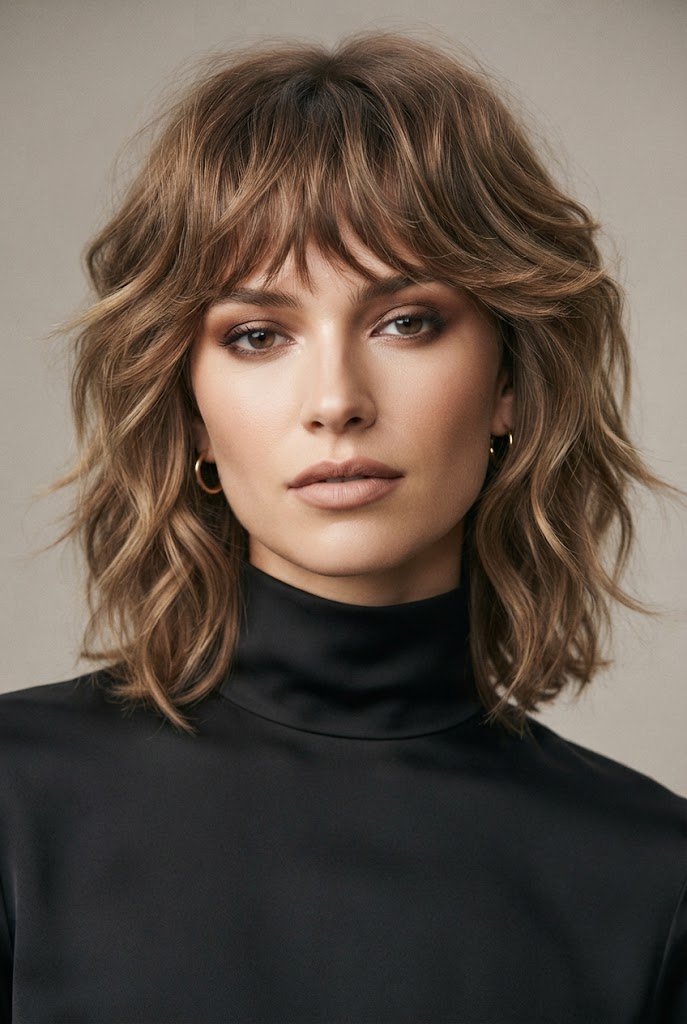 Feathered 70s Shag Crop — short hair inspiration style outfit