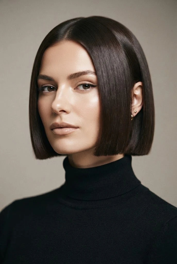 Blunt Chin-Length Crop — short hair inspiration style outfit