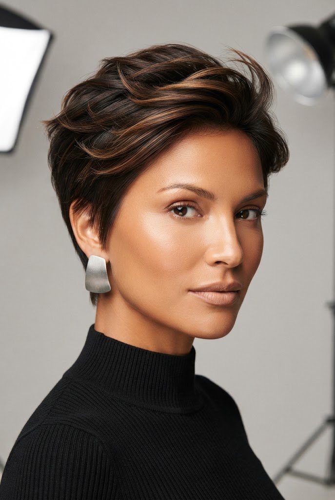 Softly Feathered Layers — short hair inspiration style outfit