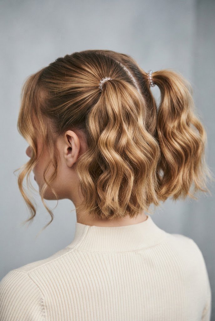The Mermaid-Wave Twin Tails — short hair two ponytails style outfit