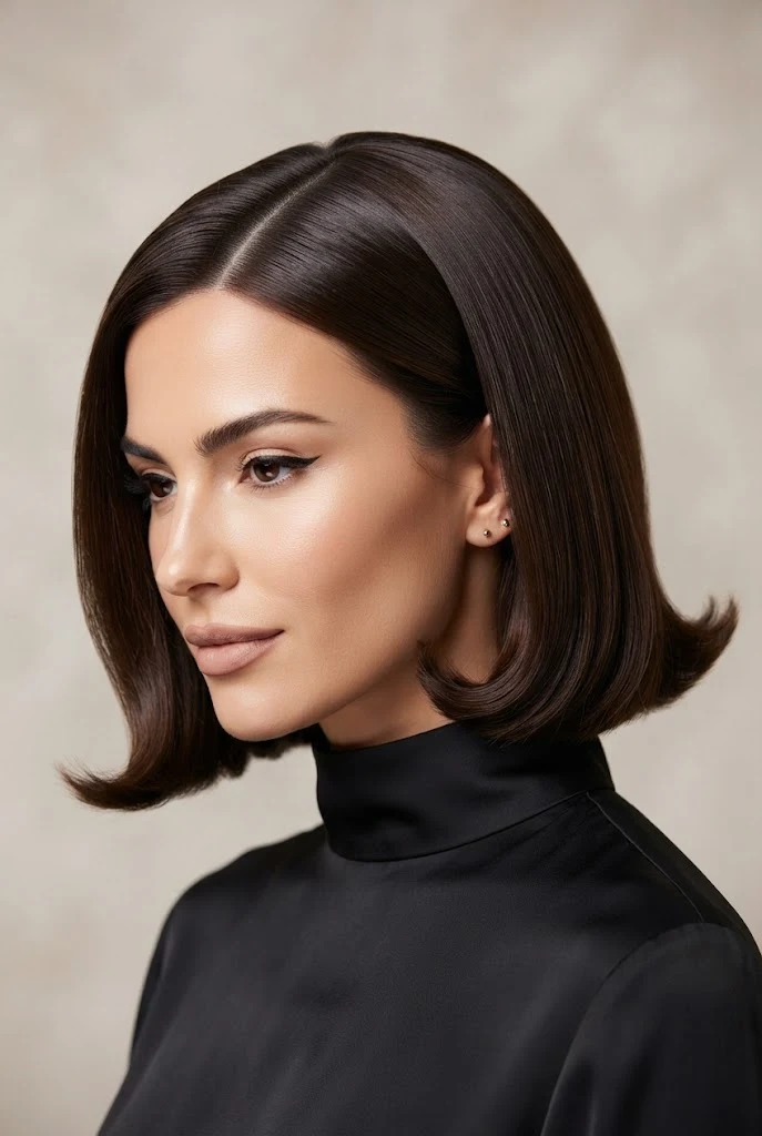Sleek Retro Flip Bob — Short hairstyle ideas style outfit