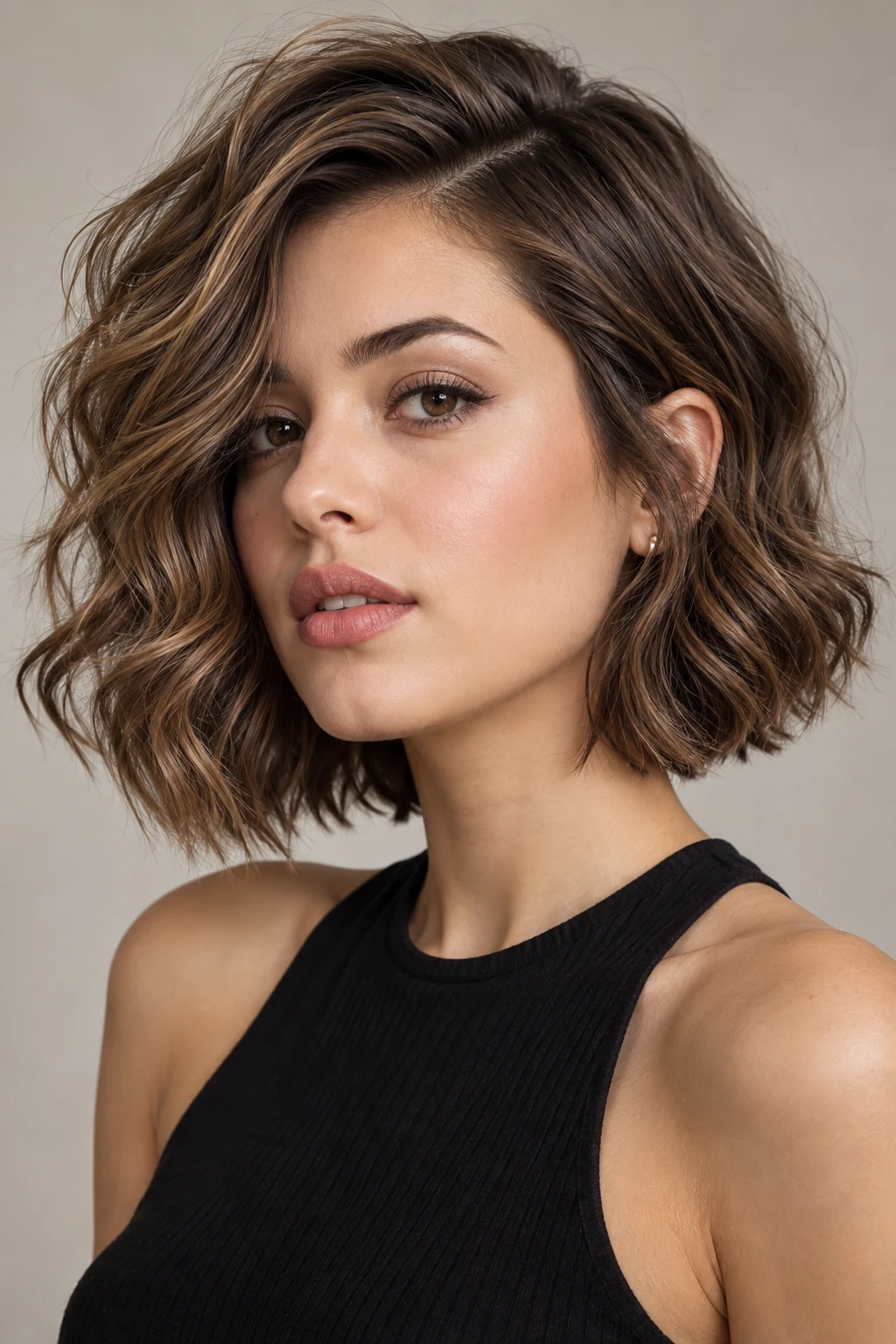 The Wavy Side-Part Bob — short hairstyles for girls style outfit