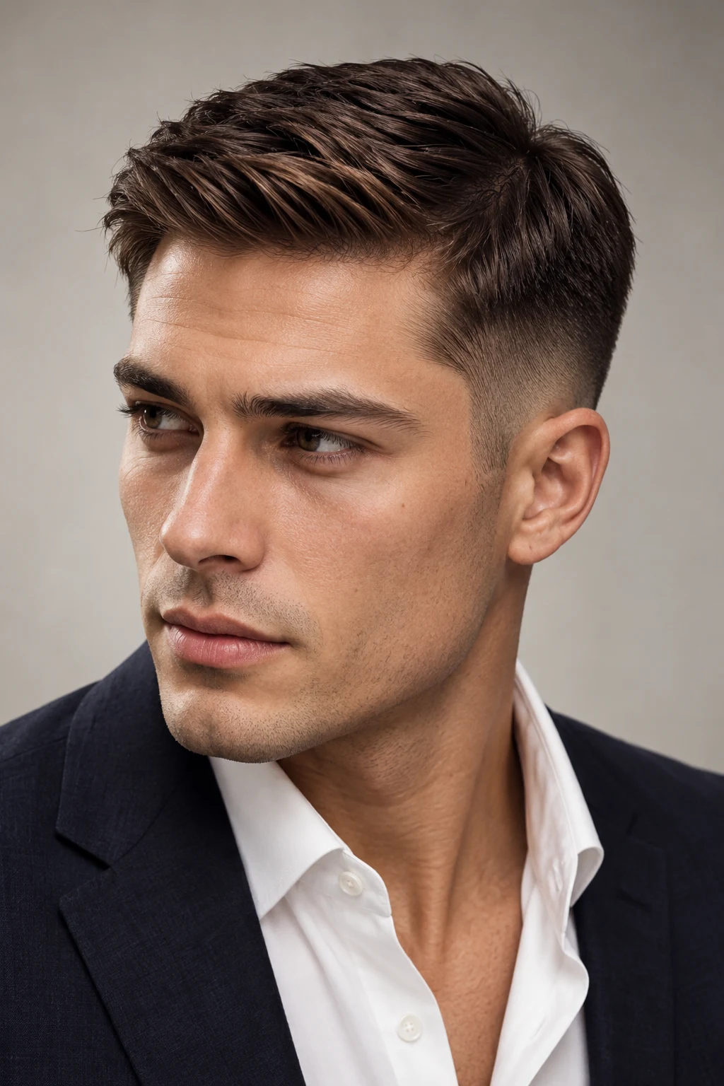 The Ivy League Taper — short hairstyles for men style outfit, worn by a stylish man