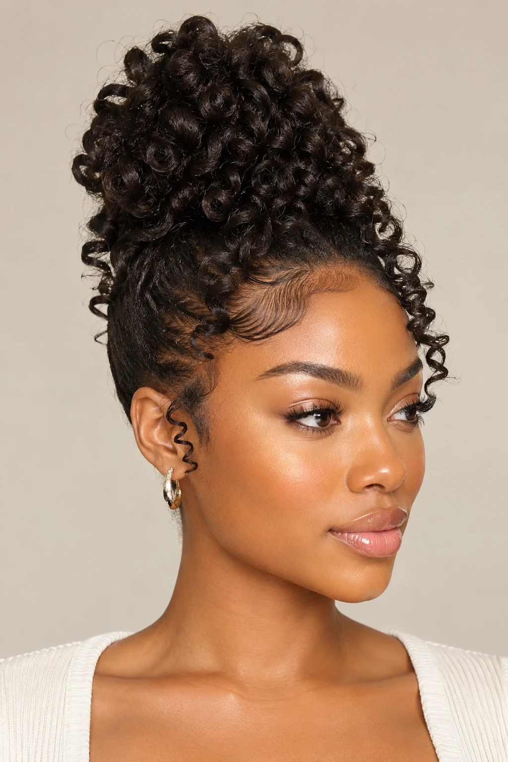 Mini Pineapple for Curly Hair — short hairstyles for sleeping style outfit