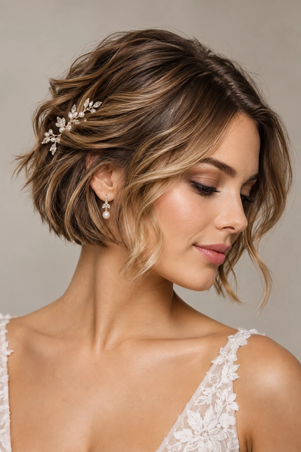 Soft Textured Bob — short hairstyles for weddings style outfit