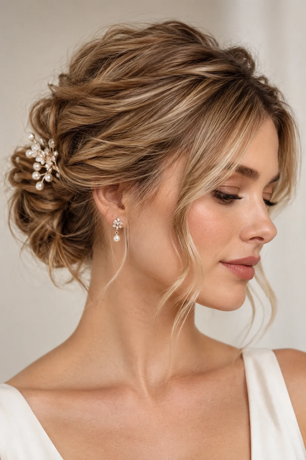 Textured Mini Updo — short hairstyles for weddings style outfit