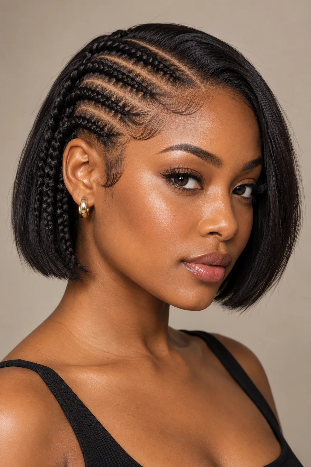 Mini Cornrow Bob — short hairstyles with braids style outfit