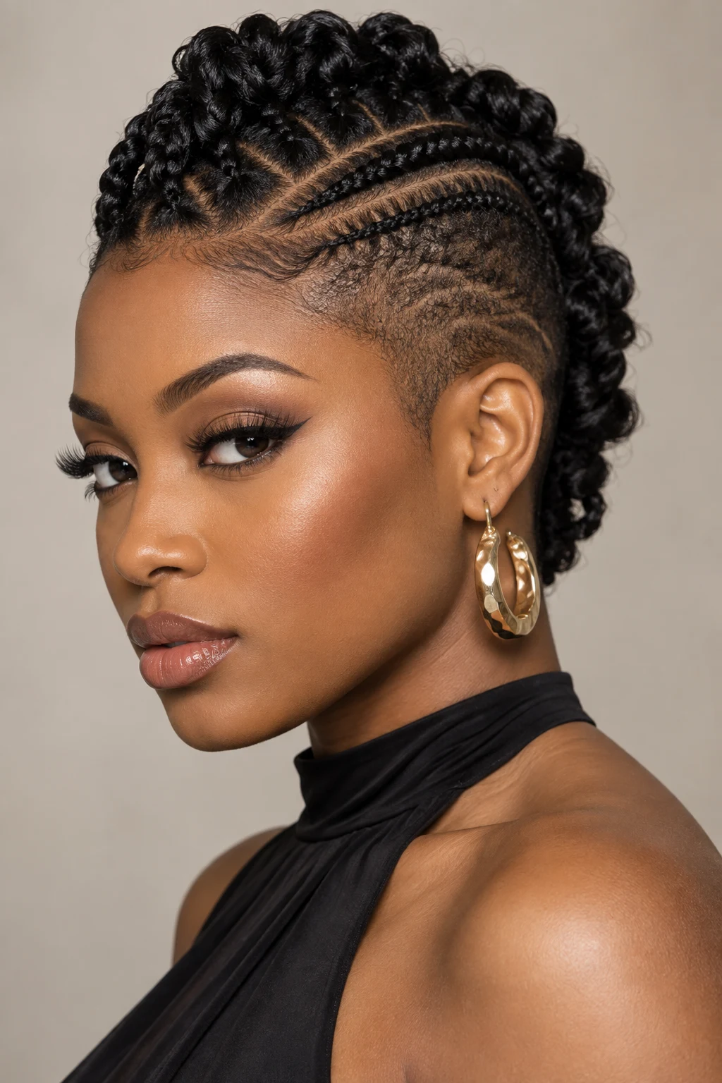 Braided Mohawk With Textured Sides — short hairstyles with braids style outfit