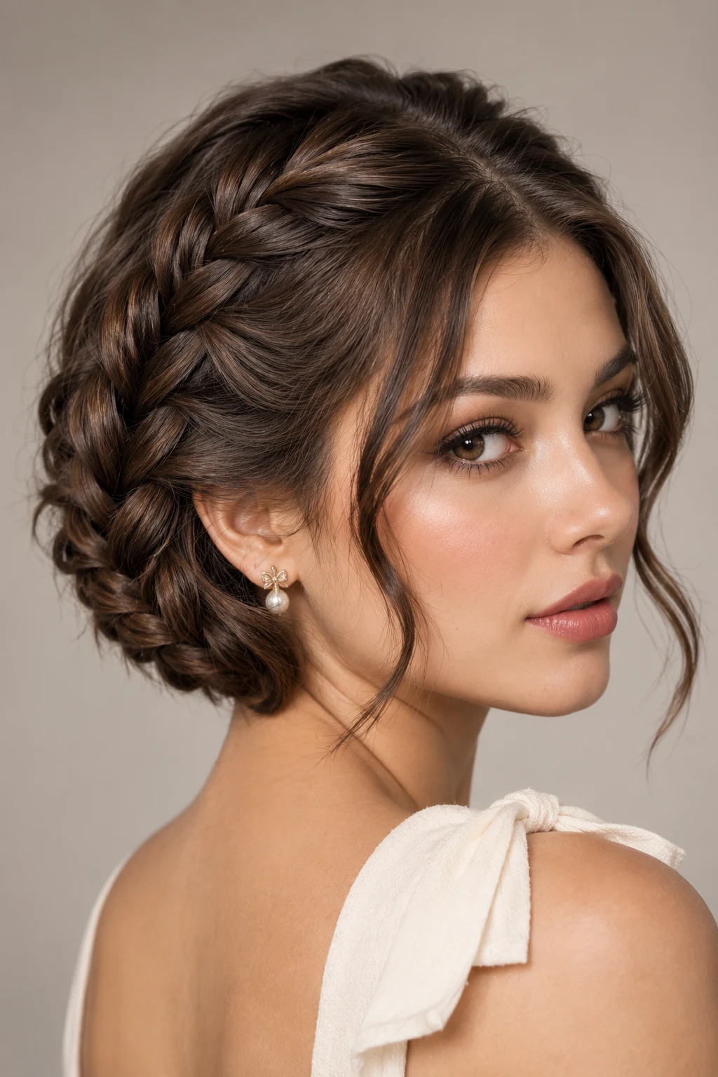 French Braid Faux Bob — short hairstyles with braids style outfit