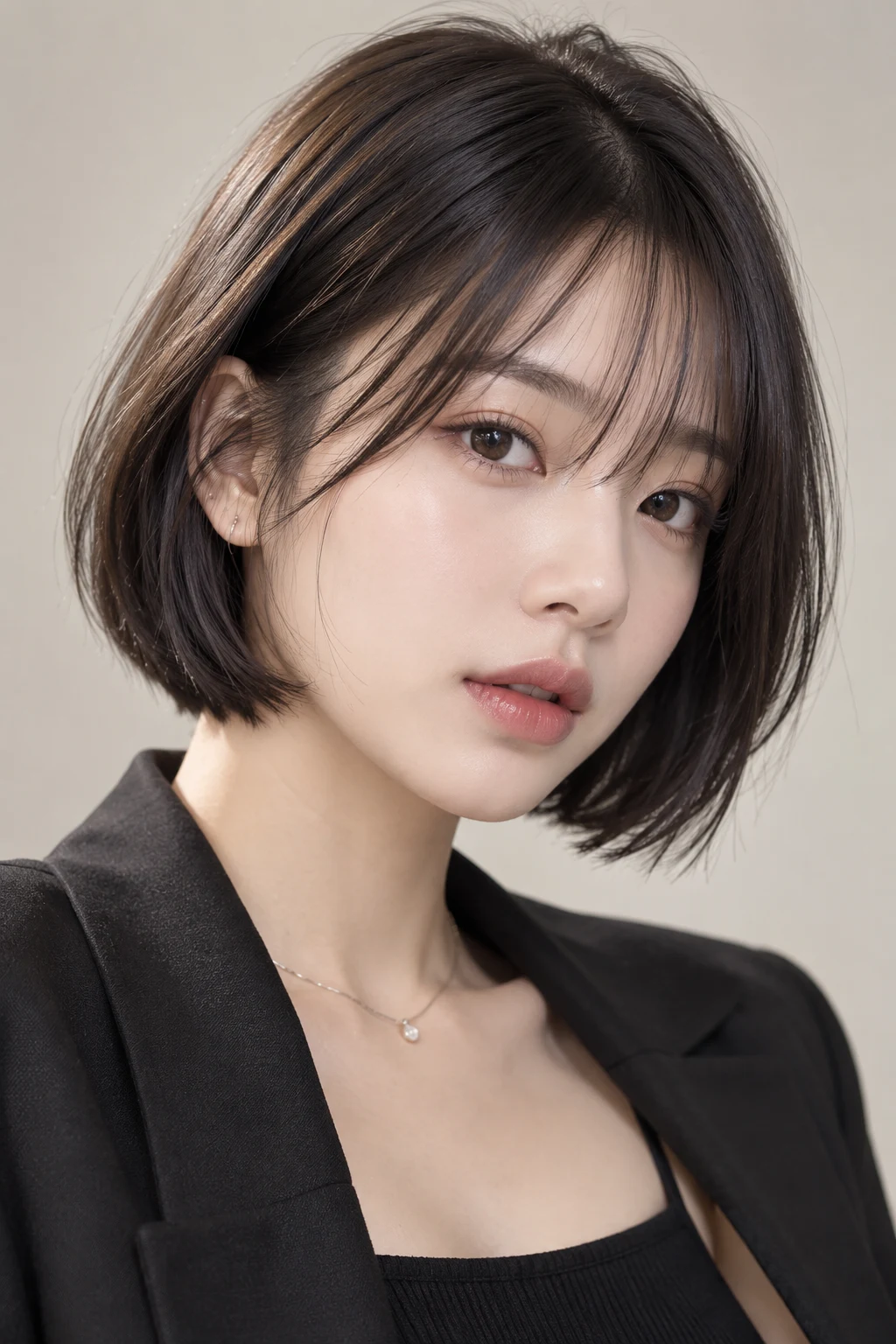 Airy See-Through Bangs Bob — short korean hairstyles style outfit