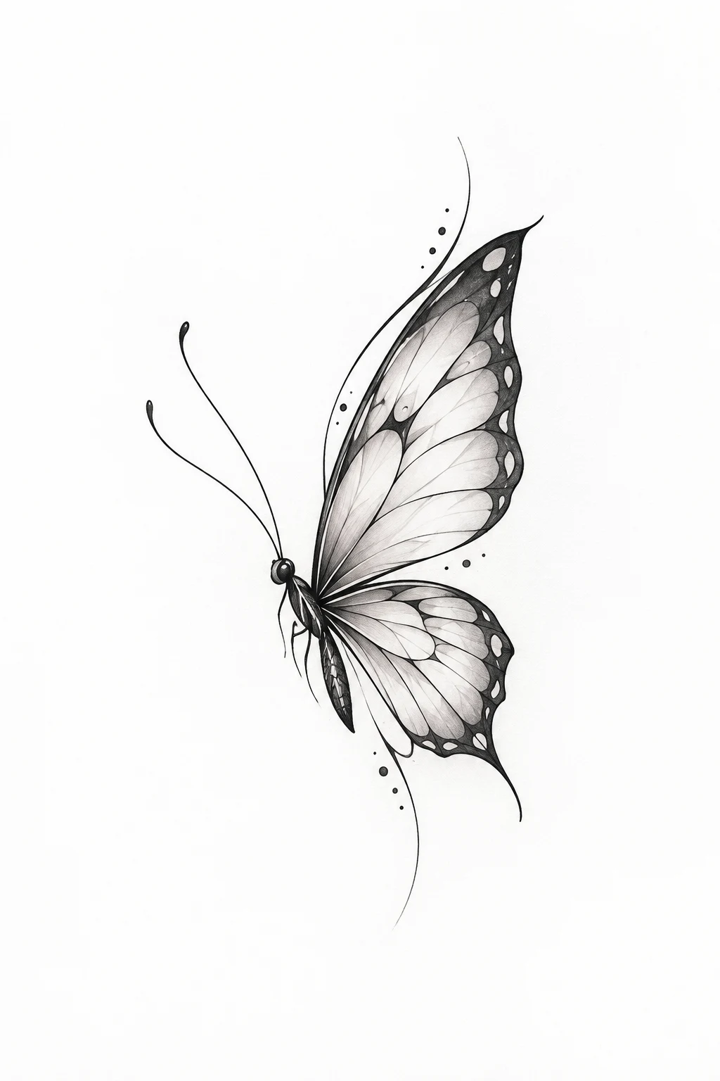 Side Butterfly Tattoo Small and Delicate — side butterfly tattoo style outfit