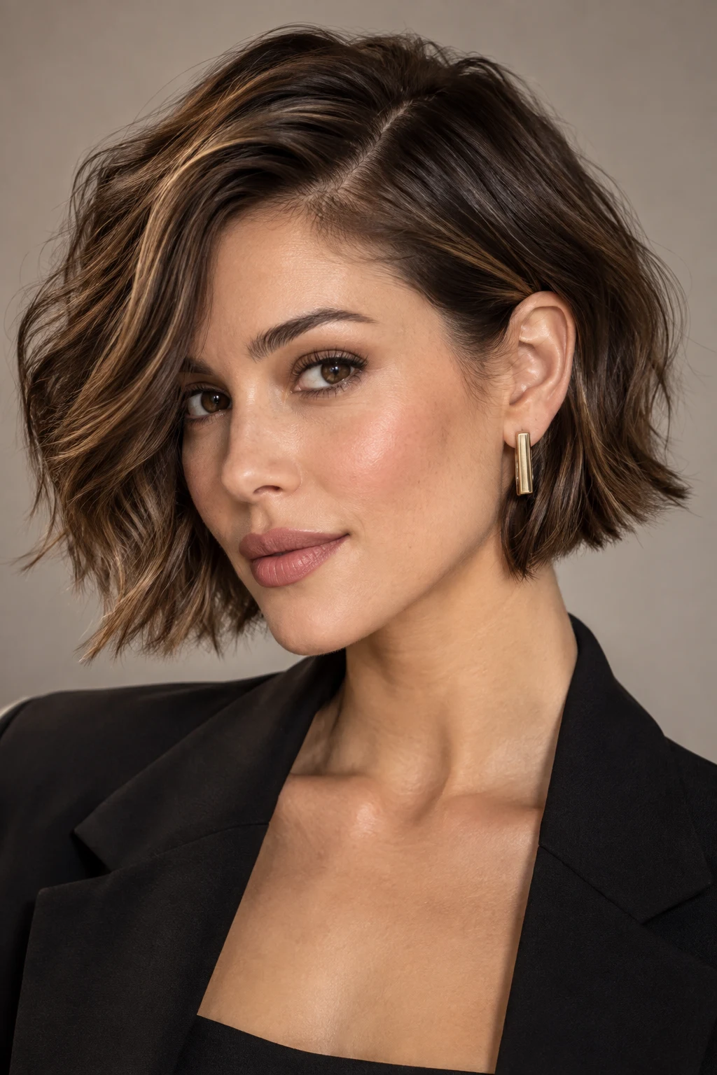The Polished Side Part — simple hairstyles for short hair style outfit