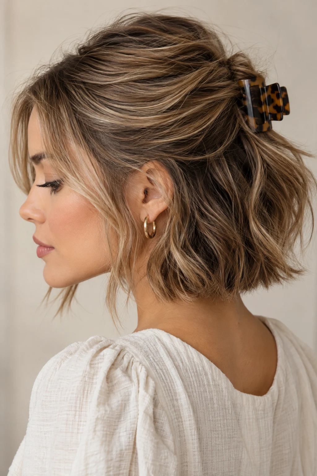 Mini Half-Up Clip — simple hairstyles for short hair style outfit