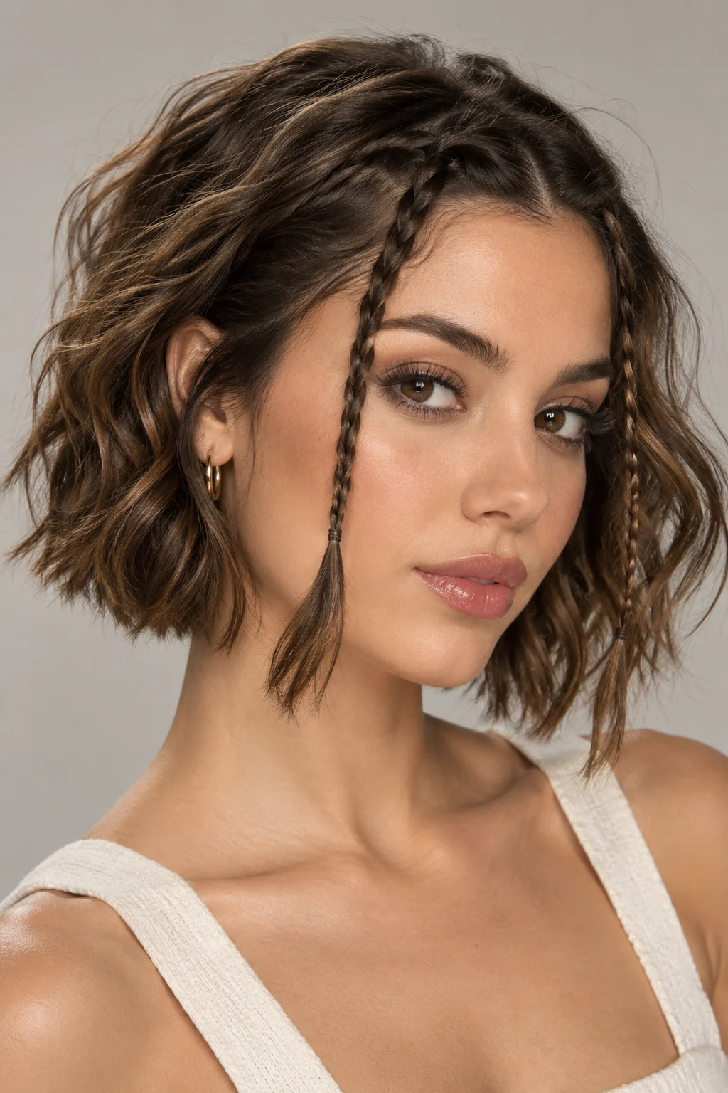 Tiny Face-Framing Braids — simple hairstyles for short hair style outfit