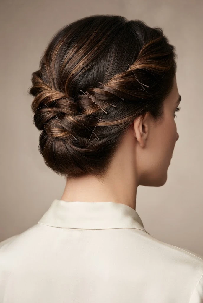 Double Pin-Back Twist — Simple updos for short hair style outfit