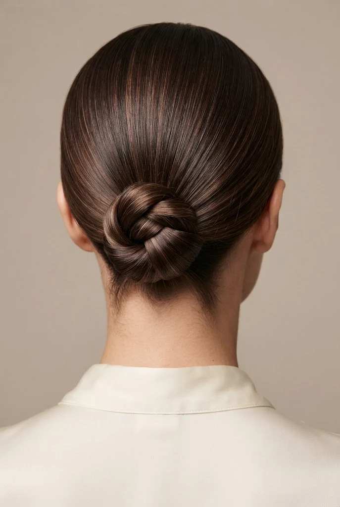 The Sleek Low Knotted Loop — Simple updos for short hair style outfit