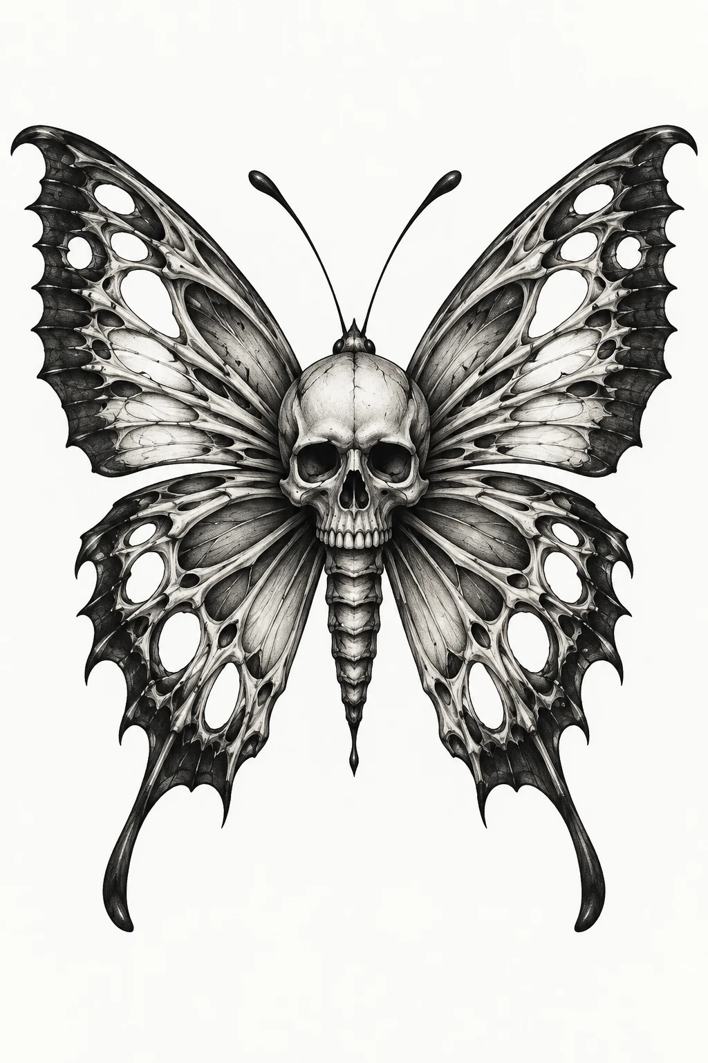Skull Butterfly Fusion — skeleton butterfly tattoo style outfit
