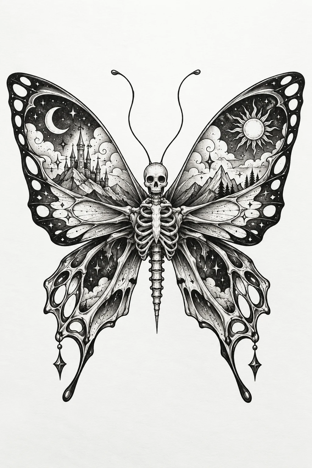 Skeleton Butterfly Tattoo Adventure Time Twist — skeleton butterfly tattoo style outfit
