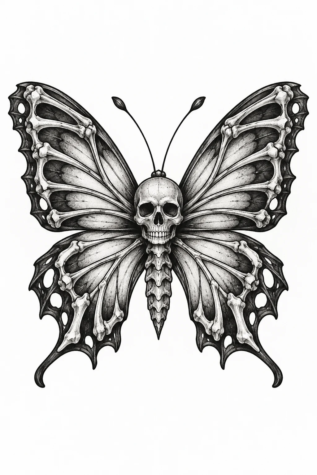 Traditional Skull Butterfly Tattoo — skeleton butterfly tattoo style outfit