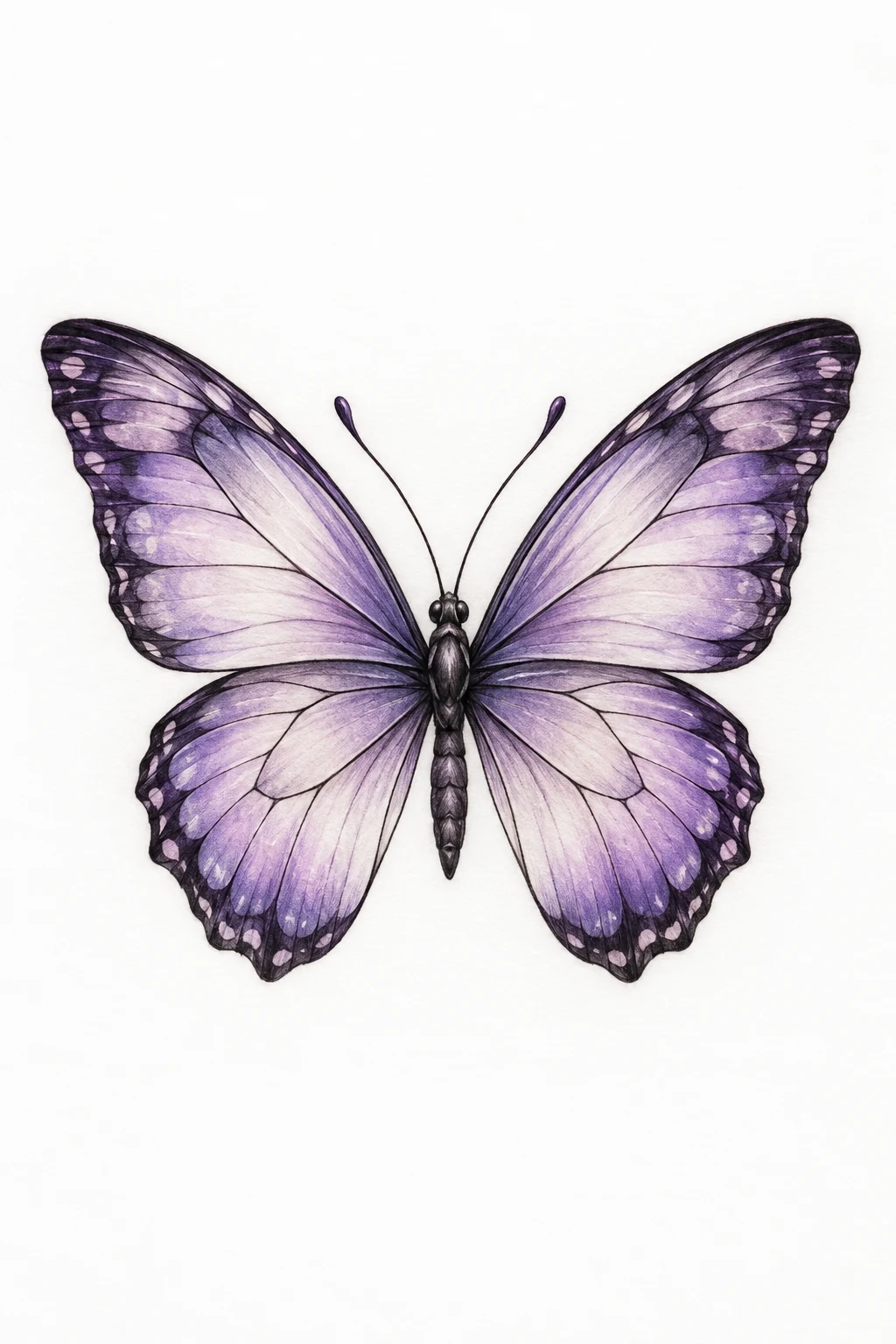 Lavender Butterfly With Soft Shading — small butterfly tattoo designs style outfit
