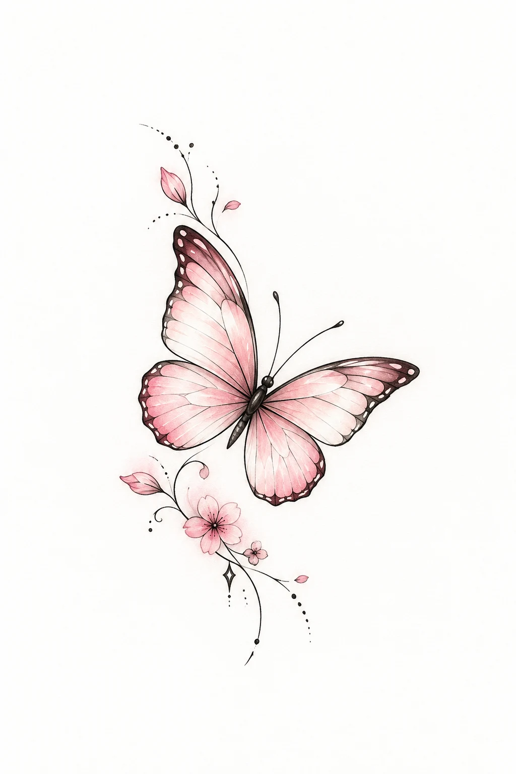 Tiny Butterfly Tattoo for Ladies With Soft Pink — small butterfly tattoo on wrist style outfit